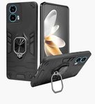 A rtistque Armor Bumper Back Case Cover for Motorola Moto G34 / G45 5G | Stylish Ring Holder & Inbuilt Stand | Shockproof TPU Protective Design | 360 Degree | Moto G34 / G45 5G Back Cover - Black