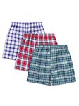 Fruit of the Loom Men's 3 Pack Assorted Basic Fit Woven Boxer Short, Size Large