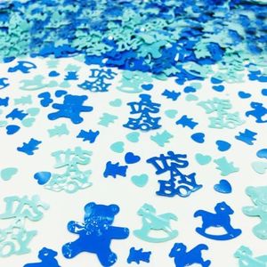 Confetti Baby SHower Confetti Boy Party Decoration Scatter Girl Party Sequins Glitter Metallic Table Decoration for Party Supplies.（It's A Boy)