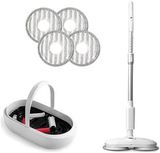 X-XONIER Smart Spin Electric Mop with Bucket & Dual Pad, Power Cleaning, Self Wash and Dry, Remote Operation, 360 Cleaning, Rechargeable & Replaceable Battery, Extra Pads Expendable Handle White