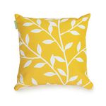 Gardenista Garden Decorative Cushion Cover Only | Water Resistant Indoor Outdoor Printed Throw Pillow Covers 45x45 cm | Perfect for Rattan, Garden, Bench, & Patio Furniture (1, Petal Gold)