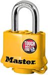 Master Lock 315KA Covered Outdoor Padlock with Key, 1 Pack, Yellow