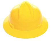 DARIT Full Brim Hard Hat Safety Helmet,Ratchet Suspection for Head Protection (Yellow)