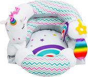 Lovvie & Joy 2-in-1 Tummy Time Mat & Seated Support Pillow,Baby Tummy Time Pillow Support for Newborns and Older Babies,with Detachable Support Pillow and Toys