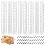 Lasnten 18 Pcs Bread Bow Knife Blades Stainless Steel Replacement Blade Serrated Bread Blade with Screws for Wooden Bread Knife