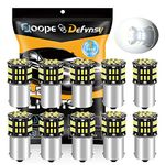 Defvnsy LED Bulb P21W 1156 BA15S, 6000K White 12V Bulbs Replacement for RV Trailer Boat Yard Interior Lighting Reverse Tail Light, 3014 54SMD LED for 1003 1141 1073 7506 Bulb Light (10-Pack)