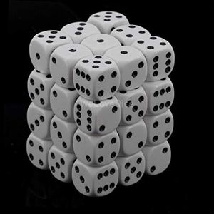 Chessex CHX 25801 Opaque 12mm d6 White/Black (36)