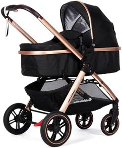 Pacto City Black Compact Convertible 2in1 Aluminium Alloy Pram Stroller Bassinet