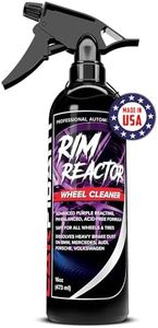Rim Reactor Wheel Cleaner – No Scrub Formula Quickly Removes Brake Dust, Grime & Dirt - Rim Cleaner Spray Safe for Alloy, Aluminium, Chrome and Black Wheels - pH Neutral Tire Care Solution – 16 fl Oz