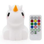 Tekemai Night Light, Big Size Night Light for Kids, Bedside Multicolor Lamp for Children, Remote&Touch Control, Break Resistant, Adjustable Brightness & Color, Timing Function - Large Unicorn