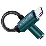 LAMSCAT USB C to 3.5mm Audio Adapter, USB Type C to Aux Headphone Jack Dongle Cable Compatible with Pixel 4 3 2 XL, Samsung Galaxy S21 S20 Ultra S20+ Note 20 10 S10 S9 Plus, iPad Pro and More (Green)