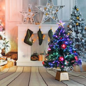 3ft Green Fiber Optic Christmas Tree – Pre-Lit Holiday Decoration