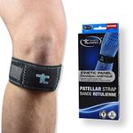 Trainers Choice Patella Tendon Strap Assists with Patellar Tendonitis, Jumper’s Knee, Osgood Schlatter’s Disease, Runner’s knee. One Size Fits Most