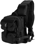 HUNTVP Tactical Military Sling Pack Chest Daypack Molle Backpack Shoulder Bag (Black)
