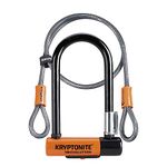 Kryptonite Unisex Lock With Flex Cable and Bracket, Orange, 7 Inch