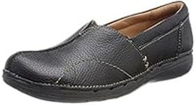 Clarks Women's Un Loop Stride Loafer, Black (Black Leather), 4 UK