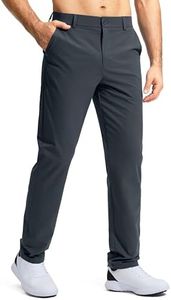 Pudolla Men's Golf Pants Work Dress Comfy Pants Casual Slacks Trousers with Pockets(Iron Grey 28Wx32L)