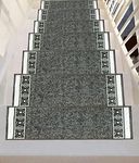 Stair Treads Carpet Rubber Backing – Stair Runners for Steps – Rubber Back Stair Rugs – Pet Dog Carpet for Stairs - Stairway Carpet Rug – Set of 7 Emily Gray (8.5” x 26”)