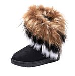 Gaorui Women Winter Warm High Long Snow Ankle Boots Faux Rabbit Fur