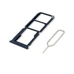 Eonpam Original DUAL SIM Card Slot Tray Holder Replacement for (Oppo A16) Incl SIM Pin (Black)