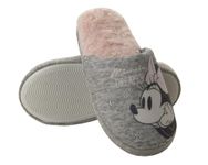 Disney Minnie Mouse white grey womens unisex slippers Sizes 3-8 UK Ladies indoor shoes (Grey, UK Footwear Size System, Adult, Women, Numeric, Medium, 7)