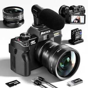 Monitech 48MP Appareil Photo numérique pour la Photographie 16x Zoom numérique 4K caméra vidéo pour la Photographie vlogging caméra pour Youtube avec Carte SD 32gb,S100