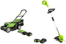 Greenworks 48V 17" Lawn Mower + 40V 12-Inch Cordless String Trimmer Bundle