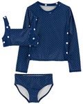 OshKosh B'Gosh Girls' Three-Piece Swimsuit, Denim Daze, 8