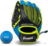 Franklin Sports Teeball/Baseball Glove - Left and Right Handed Youth Fielding Glove - Neo-Grip - Synthetic Leather - 9.0 Inch Left Hand Throw - Ready To Play Glove - Blue