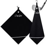 Caddy Splash Pocket Mag Magnetic Golf Towel, Microfiber, Clip, Black/White
