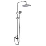 X-XONIER SS Shower Set 3 in 1 Nobe Shower Panel with Head Shower & 3 Ways Hand Shower and Tub Spout Silver Pack of 1