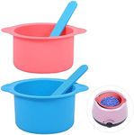 2pcs Wax Pot Liner, Silicone Wax Warmer Liner with 2pcs Blue Silicone Wax Spatula Wax Warmer Liners Reusable Compatible with 16oz Electric Waxing Kit (Pink, Blue)