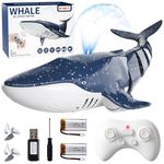 2.4Ghz Remote Control Whale Shark Toys for Boys Kids, 1:18 Scale High Simulation Whale Shark for Pool, Electric RC Whale Shark Fish Toys with Light & Spray Water Function for 4 5 6 7 8 9 Year olds Kid