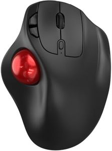 EDJO Ergonomic Wireless Trackball Mouse, Bluetooth Thumb Control - Red