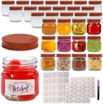 Encheng 8oz Mason Jars with Lids,Small Glass Jars with Airtight Metal Lids,30 Pack Regular Mouth Glass Canning Jars for Jam,Jelly,Spice,Candle,Party Favor,Kitchen Storage