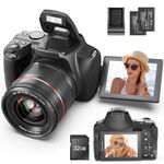 NBD 64MP Digital Camera for Photography, 4K DSLR Cameras for YouTube with 3”，270° Flip Screen,12X Optical Zoom & 30X Digital Zoom, 64G SD Card, WiFi& Autofocus with Flash, 2 Batteries (N700)