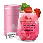 CROWNLY CRYSTAL® Personalised Gifts for Women Stemless Wine Glasses Birthday Gifts for Mum Presents for Mum Mothers Day Gifts for Mum Happy Birthday Mothers Birthday Gifts Sentimental Gifts for Women