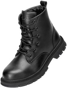 OWIF Waterproof Steel Toe Boots for Women Men, 6" Comfortable Composite Toe Work Boots Safety Construction Shoes,Black,6.5 Women/5.5 Men