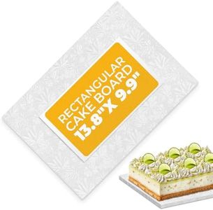 Rectangular White Cake Board Rectangle - Cake Drums Super Heavy Elements Foil Board Cake Holder Reusable Cake Board - 13.8x9.9 Rectangle Cake Carrier White Carton Board Sheets Cake Supplies Base