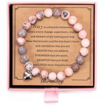 60th Birthday Gifts for Women, Natural Stone Beaded Bracelets For Women With Message Card & Gift Box, Birthday Bead Bracelet for Mom Wife Grandma Nana Aunt Sister Friend (60th Birthday)