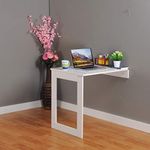 INVISIBLE BED Wall Mounted Foldable Study/Laptop/ 2 Seater Dining/Work/Multipurpose Table (Material: Plywood, Color: Wool White, Size: 23.2 x 29.5 inches)