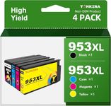 TOMKIRA 953 XL 953XL Ink Cartridges Replacement for HP Multipack Remanufactured Officejet Pro 7740 7720 8710 7730 8715 8725 8720 8210 Printer(1 Black, 1 Cyan, 1 Magenta, 1 Yellow)