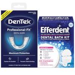 DenTek Professional-Fit Maximum Protection Dental Guard and Efferdent Dental Bath Kit, 2 Count