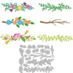 DELORIGIN Flower Borders Cutting Dies 6 Styles Card Borders Stitch Die Cut Sewing Carbon Steel Die Cuts Stencils Card Making Scrapbooking Embossingb Template Dies for Craft Albums Card Decor