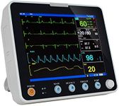 funchic 8 inch 7-Channel ECG/EKG Machine Multi-parameter Monitor Vital Sign Dental Patient Monitor ICU CCU ECG NIBP RESP TEMP SPO2 HR