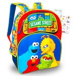 Sesame Street Backpack for Kids - Bundle with 16" Sesame Street Backpack, Sesame Street Coloring Book, Sesame Street Stickers, More | Elmo Backpack for School, Sesame Street Backpack, Sesame Street