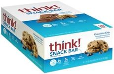 think! Protein+ 150 Calorie Bars - Chocolate Chip, 10g Protein, 6g Sugar, No Artificial Sweeteners, GMO Free, 1.4 oz bar (10 Count)