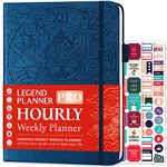 Legend Planner PRO Hourly Schedule Edition - Undated Deluxe Weekly & Daily Organizer with Time Slots. Time Management Appointment Book Journal for Work & Personal Life, A4 Size Hardcover - Mystic Blue