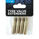 Simply VAL103 Pack of 4 - Chrome Tyre Valve Extenders - Easy Installation