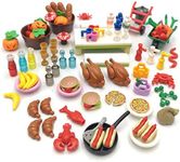 ZHX City Foods Building Accessories Play with Friends Kitchen Mini Farm Picnic Toys Pumpkin Hot Dog Pizza Turkey Pretent Food Sets Brick Building Parts for Kid